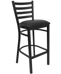 Black metal bar stool