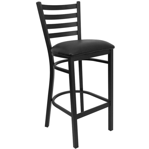 Black metal bar stool