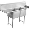 Two compartment stainless steel sink