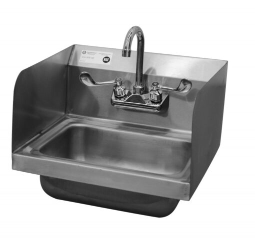 Hand sink with splash guard