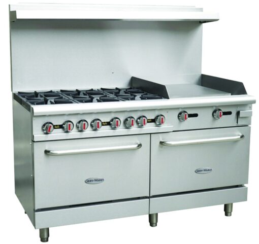 Serv-Ware 6 Burner Range With 24"Griddle Gas standard oven