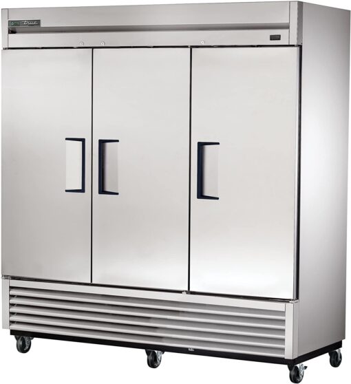 True Three door Stainless steel reach-in Freezer