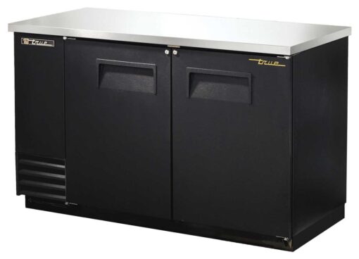 True backbar bottle cooler solid door