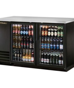 True backbar bottle cooler glass door