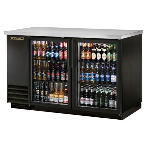 True backbar bottle cooler glass door